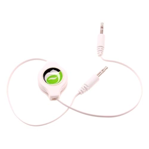 Cable Auxiliar Retráctil 3.5mm Blanco miniatura 1