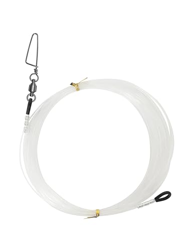 BLUEWING High Speed Wahoo Trolling Shock Leader with 25ft 250lb Mono Line and Stainless Steel Large Snap Swivel for Saltwater Fishing