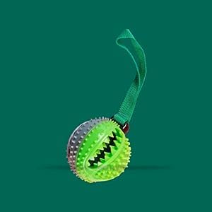 Pups&Pets Portable Natural Rubber Food Dispensing Hard Spike Ball with Rope Handle Ball Toy Ideal for Playing & Chewing All Breed Dogs and Puppy - Multicolor (B0CFJYXN77) Amazon Price History, Amazon Price Tracker