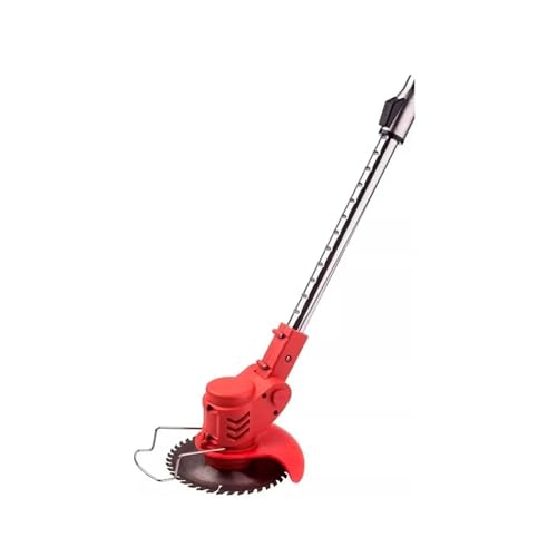 D�sseldorf Desbrozadora Electrica Bateria Cortacesped Manual Cortabordes Para Exterior Con Cuchillas Metal Y 24v Potente Cortacesped Cortac�sped Inal�mbrica Para C�spedes Jardines Deshierbe, Rojo