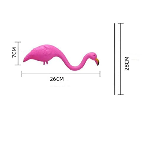 Statue flamant rose tuteur de jardin 26x7cm en métal pour décoration d'allée - 4