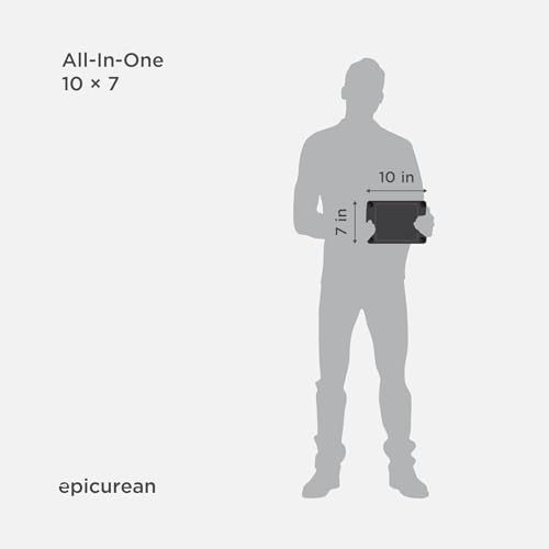 Epicurean All-in-One Cutting Board with Non-Slip Feet and Juice Groove, 10" × 7", Slate/Black