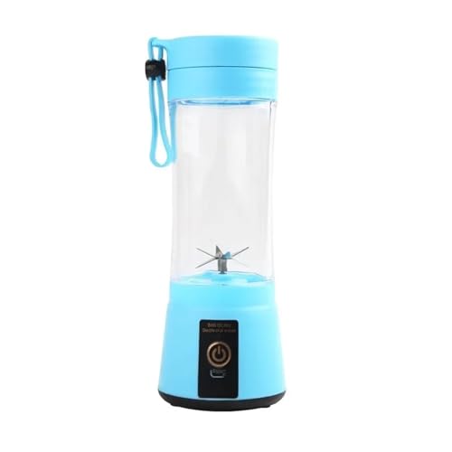 Extractor de jugo eléctrico portátil compatible con el hogar, con carga USB, miniextractor de jugo automático, cabezal de 6 hojas.(1-Blue)