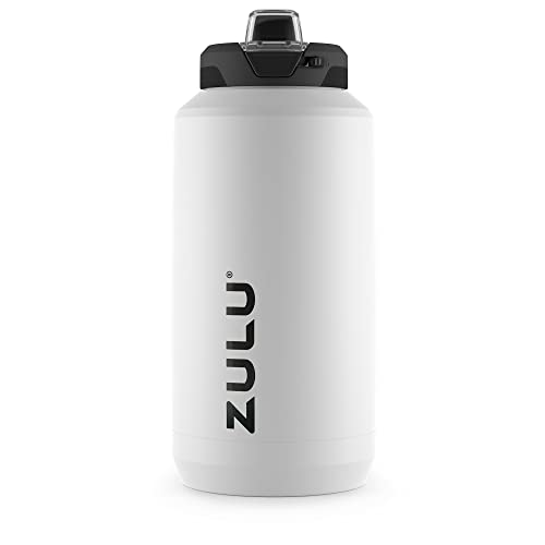 Image of ZULU Goals Vacuum Insulated Large Capacity Stainless Steel Water Bottle | Reusable Jug Thermoses with Carry Handle | Leak-Proof Lid | Perfect for Travel, Workout, Gym, Hiking, Camping | 64oz, 101oz