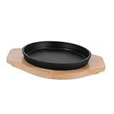 LALADEFIEE Runde Steak Grillplatte aus Dickem Gusseisen mit Gleichmäßiger Wärmeverteilung...