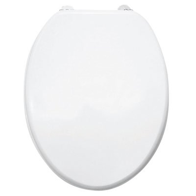 Toilet Seat Wooden D Shape White MDF Wood Standard...