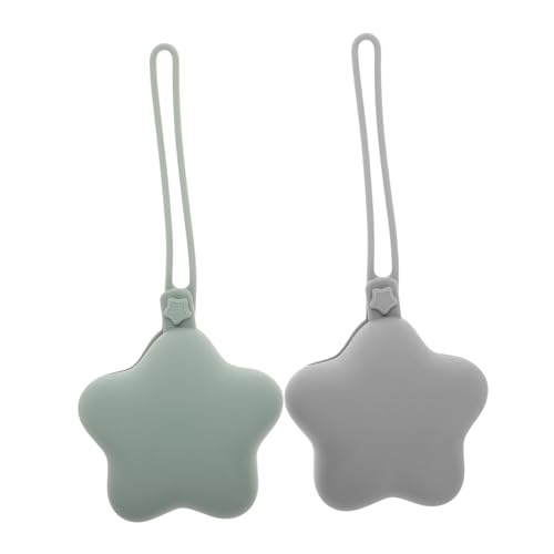 MERRYHAPY 2 piezas Estuche Portátil para Chupete de Unidades Caja Organizadora Antideslizante y Antipolvo para Recién Nacido Contenedor Seguro y Fácil de Transportar Colores Gris Verde y