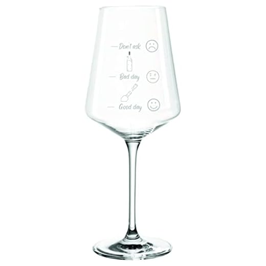 EKM Living Leonardo Puccini - Copa de vino (560 ml, con grabado, buen día/mal día, vino tinto y blanco), regalo de cumpleaños para mujeres, hombres, novia y novio (Bad day/Good day)