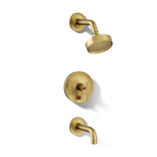 Set de grifería de baño Purist Rite-Temp de Kohler con válvula no incluida, manija de palanca y pico de 7-3/4 pulgadas miniatura 1