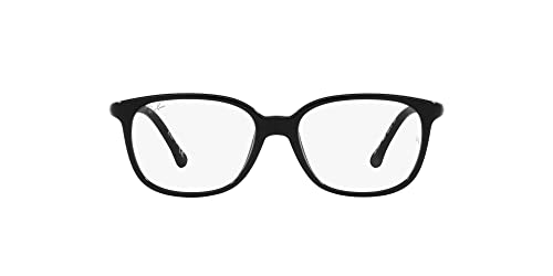 Ray-Ban Junior Kids' RY1900F Low Bridge Fit Square Prescription Eyewear Frames, Black/Demo Lens, 49 mm