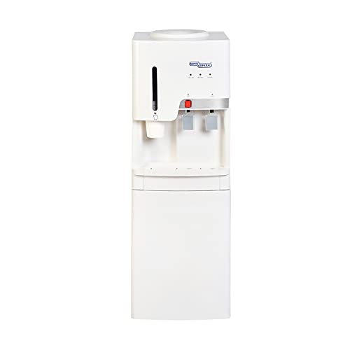 Super General Hot and Cold Water Dispenser, Water-Cooler with Cabinet and Cup-Holder, Instant-Hot-Water, 2 Taps, SGL-1871, White, 31 x 32.5 x 96 cm, 1 Year Warranty