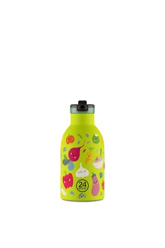 24BOTTLES Kids Gourde Enfant Isotherme avec Paille 330ml Veggie Friends