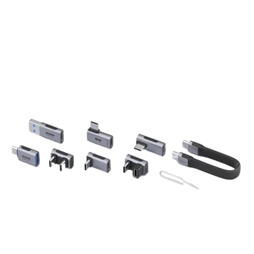 eRgDFS Kit de Adaptador USB C con Conjunto rápido USB4 Corto y Caja de Almacenamiento Compatible con Thunderbolt 4 3
