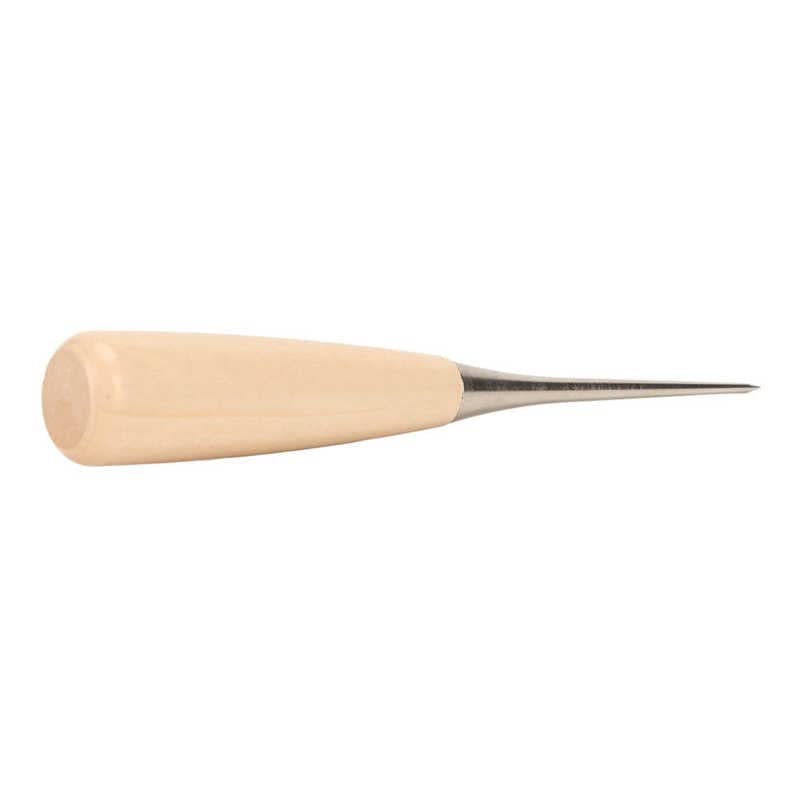 Wooden Handle Awl Labor Saving Multipurpose High Strength Awl Tool Stainless Steel Portable with Case Guard for DIY Sewing for