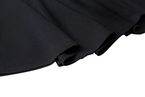 HOEREV Women's Athletic Skirts Stretchy Flared Mini with Shorts, Elastic Waistband with Pockets