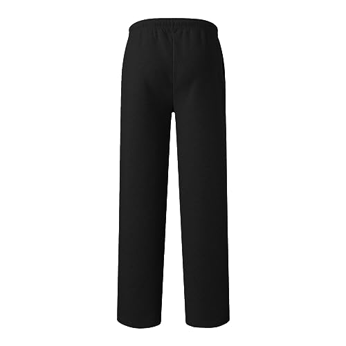 Boy's Baggy Sweatpants Straight Leg Open Bottom Casual Pants Elastic Waist Athletic Joggers Sweat Pants with Pockets3