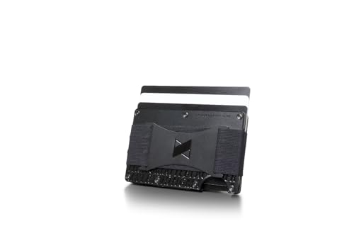 Image of Ridge Wallets - Slim Minimalist Front Pocket Wallet for Men, RFID Card Holder, Matte Black Everything, Hex Ridge