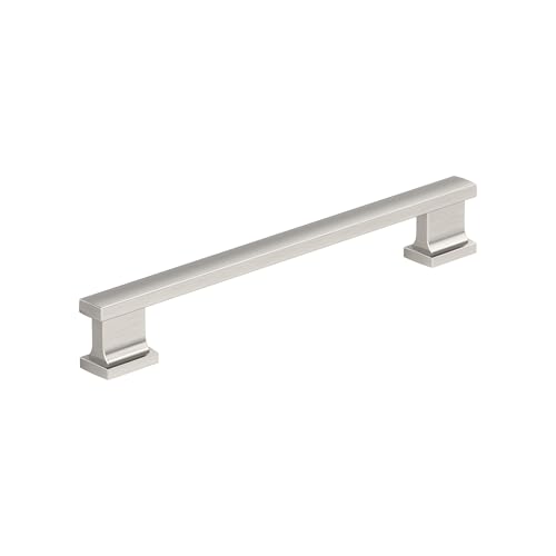 Image of Amerock 25 Pack 6-5 /16 inch Triomphe Satin Nickel Drawer Pull | 6-5 /16 inch (160mm) Center-to-Center Mounting Distance and 7-5 /16 inches Overall Length, Durable Zinc Cabinet Hardware