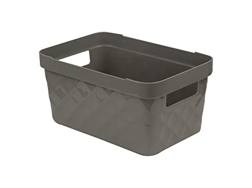 Ordinett Scatola di Immagazzinaggio Kubica | Grigio Scuro | Capacità 4,5 lt | Contenitore Portaoggetti Rettangolare