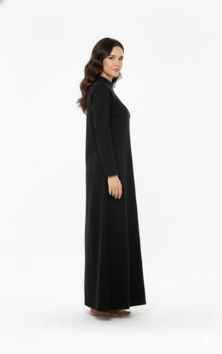 Image of Winter Wear Woolen Nighty Dress Black Polar Nighty Women Gown Dress Maxi Soft Velvet Full-Length Maxi Nighty Free Size