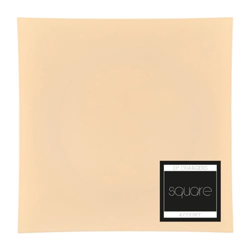 Platos decorativos cuadrados beige 13" pack 4 miniatura 3