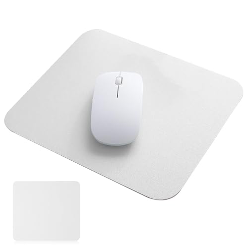 Mauspad Mauspad aus wasserdichtem Kunstleder mit doppelter Verwendung quadratisches rutschfest Wasserdicht Leicht zu Reinigen für Büro Gaming Laptop Home Office 25 x 21cm(Weiß)