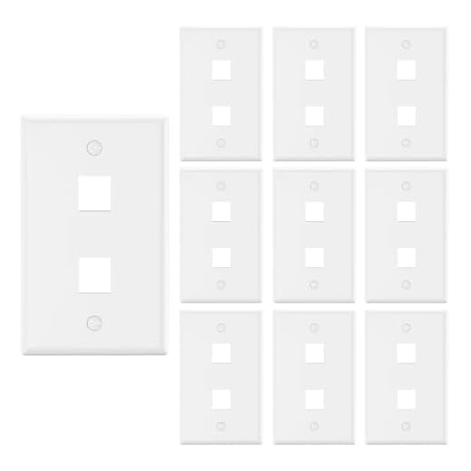 VCE 2 Port Keystone Wall Plate UL Listed (10-Pack), Single Gang Wall Plates for RJ45 Keystone Jack and Modular Inserts, White