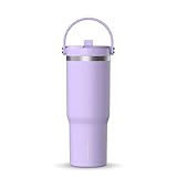 Hydrapeak Nomad - Vaso de 32 onzas con asa y tapa con pajilla, a prueba de fugas, popote para tapa de vaso, vasos de doble aislamiento, popote de doble aislamiento de 32 onzas, acero inoxidable
