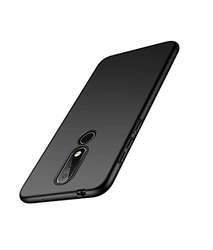 Image of Mobile Back Cover Case for Nokia 6.1 Plus (Silicone Case|CameraProtection|Black SC1510)