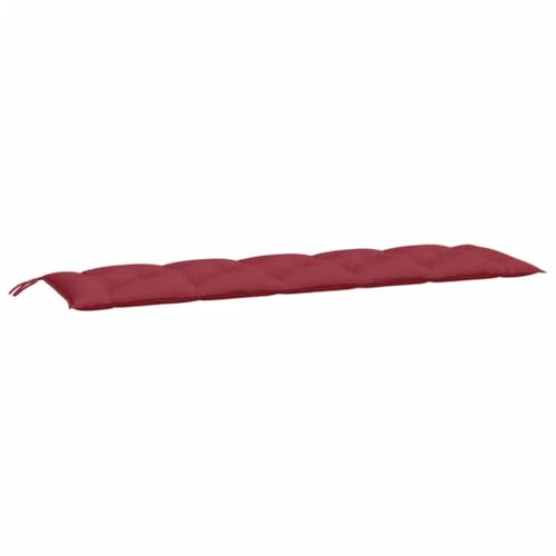 Mhdvray Coussin de Banc de Jardin Rouge Bordeaux 180x50x7 cm, Matelas Confortable pour Mobilier de Terrasse et Banquette de Salon en Tissu Oxford avec Cordes...