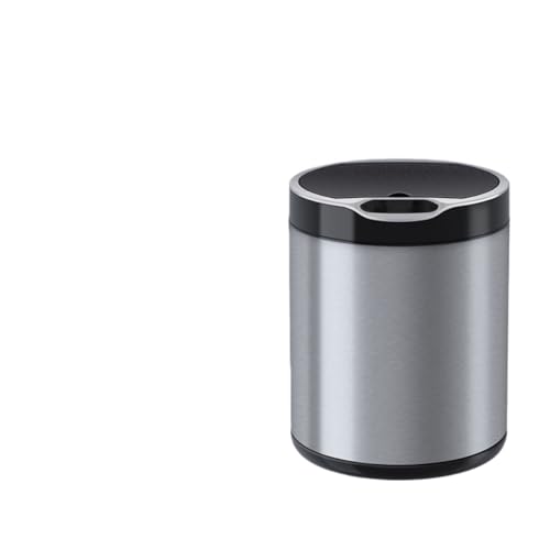 Andulaゴミ箱 自動ゴミ 6-13L センサー式 ステンレススチール素材 大容量 ふた付き ダストボックス キッチン リビング コロナ対策非接触 電池式 テレビで話題 省エネルギー 静音 簡単お手入れ 省スペース (シルバー,6L)