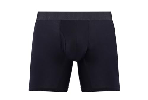 Men's Stretch Viscose Underwear Mid-waist Long Boxer Briefs Men Sports Boxers Black 5 Pack2
