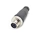 FOWIUNYE M12 4 Pin Male Connector, 12mm D Code Industrial Circular Connector Field Assembly Wireable Sensor IP67 Straight Type Adapter Unshiled 250V 4A AC/DC Connector for PG7