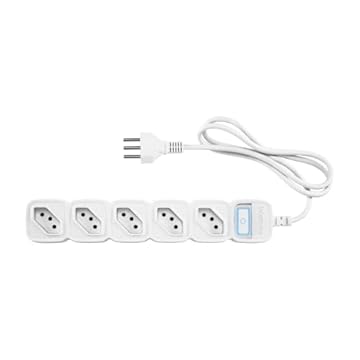 Filtro de Linha Inteligente com 5 tomadas Compatível com Alexa EWS 305 Branco Intelbras