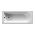Balterley 1700 x 700mm Round Shower Bath with Legs & Overflow, Straight Single Ended Gloss White Soaking Shower Bath, Acrylic Baths for Bathrooms, Round End, Adjustable Leg Set (White)