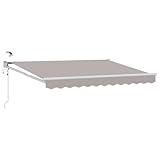 vidaXL Elektrische ausziehbare Markise Hellgrau 3,5 x 2,5 m, Automatische Markise, Moderne elektrische Überdachung, ausziehbare Sonnenschutzlösung, Aluminiumterrassenabdeckung, Außenschutz