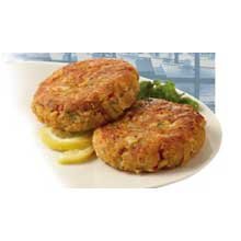 Handy Seafood 3 Ounce Crab Cakes, 2 count per pack -- 12 per case.
