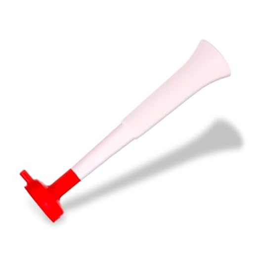 Rolig FAN LINE – pack x 3 plast-Vuvuzela-rumpets. Tillbehör för fotboll och sportfester. Ljudhetshorn för animering. England