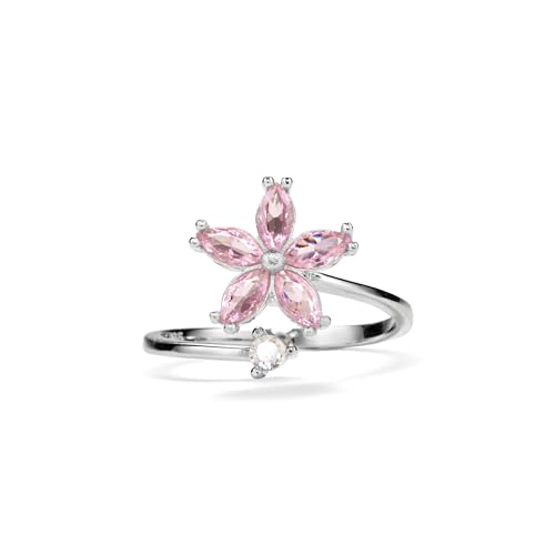 Bague en argent 925 PERIMAD anti-stress dorée à l'or fin et oxydes de zirconium