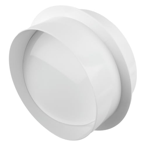 Válvula de retención de amortiguador de ventilación de PVC para sistemas de ventilación de baño y cocina con diseño de tubo redondo para evitar el flujo inverso y mantener el aire (200 mm)