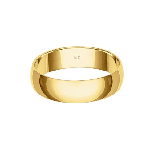 Brilliant Expressions Men’s or Women's 14K Yellow Gold 5MM Classic Plain Simple Wedding Band, Size...
