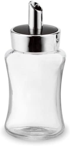 J&M DESIGN Sugar Dispenser & Shaker For Coffee, Cereal Bowl, Tea & Baking with Pour Spout Lid for Easy Spoon Measuring Pour - 7.5oz Glass Jar Container - Dishwasher Safe