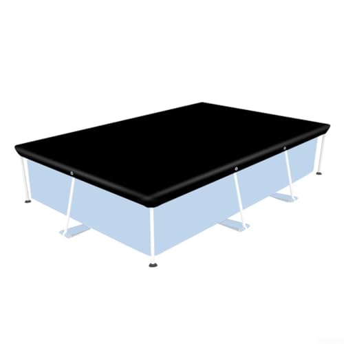 Oniissy Poolabdeckung für den Außenbereich, rechteckig, 221 x 150 cm, schwarz, Poolschutz, Gartenzubehör