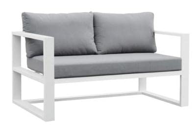 Au jardin de Chloé | Canapé 2 Places en Aluminium Belly Blanc • Canapé + Coussins •