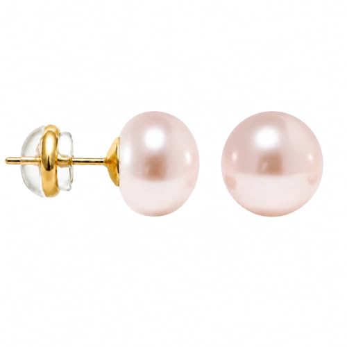 Pearl Stud Earrings for Women Hypoallergenic Handpicked Flat Back
