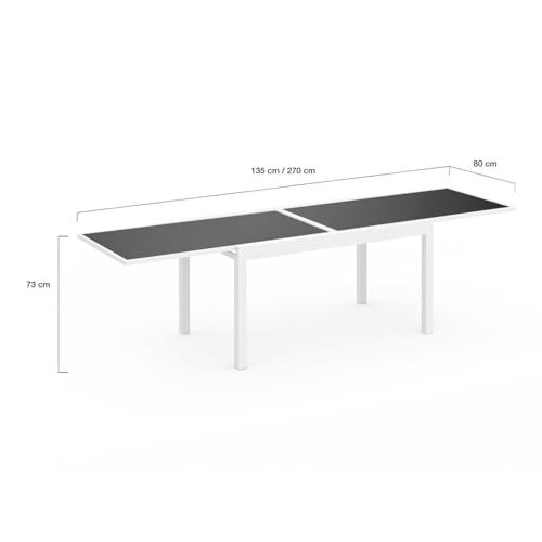 IDMarket - Salon de Jardin Madrid Table Extensible 135-270 cm