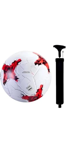 Image of Russian Football Practise Foot Ball Training Match Football Size 5 Original for All Ages Group Rubber Moulded Standard Sports Foot Ball for Ground, Grass, Turf, Outdoor Waterproof