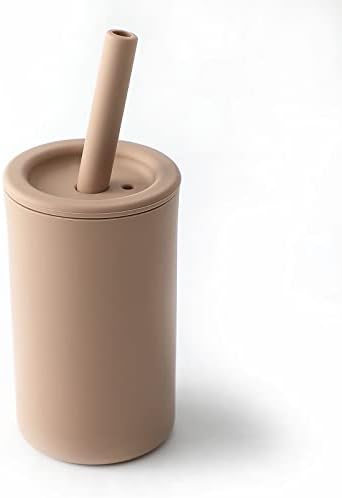 LOVE DEPOT Toddler Straw Cup, Food Grade Silicone Leak Proof Sippy Cups for 6 Months+, Come with Straw Brush, BPA Free, 200ml (Sage)