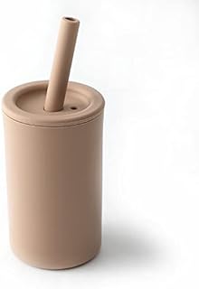 LOVE DEPOT Toddler Straw Cup, Food Grade Silicone Leak Proof Sippy Cups for 6 Months+, Come with Straw Brush, BPA Free, 200ml (Sage)
