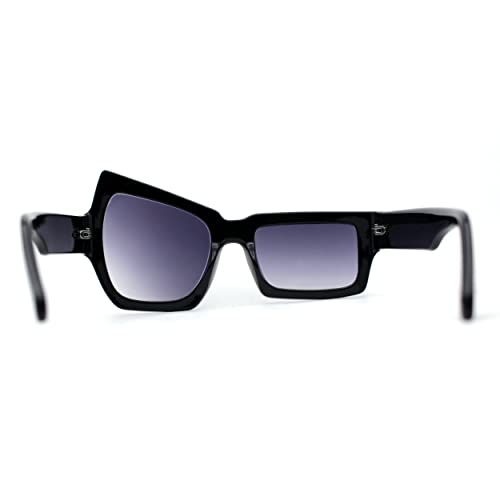 SA106 Womens Asymmetrical Raised Eyebrow Fun Diva Plastic Rectangle Sunglasses4